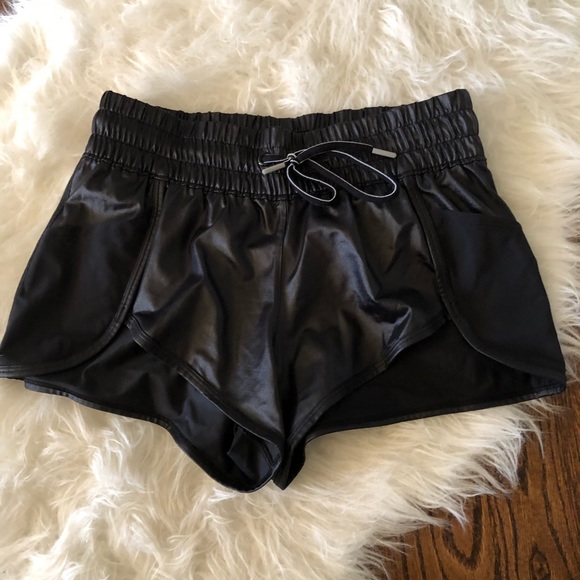 leather running shorts